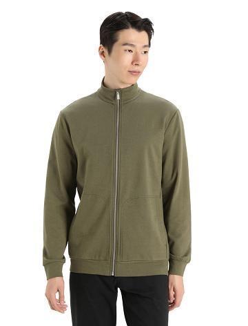 Loden Icebreaker Merino Central II Long Sleeve Zip Men's Hoodie | AU 1280PJJQ